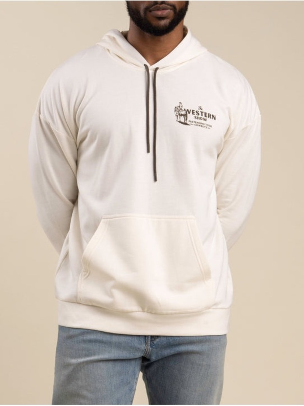 The Western Show Men's Cream Pullover Hoodie